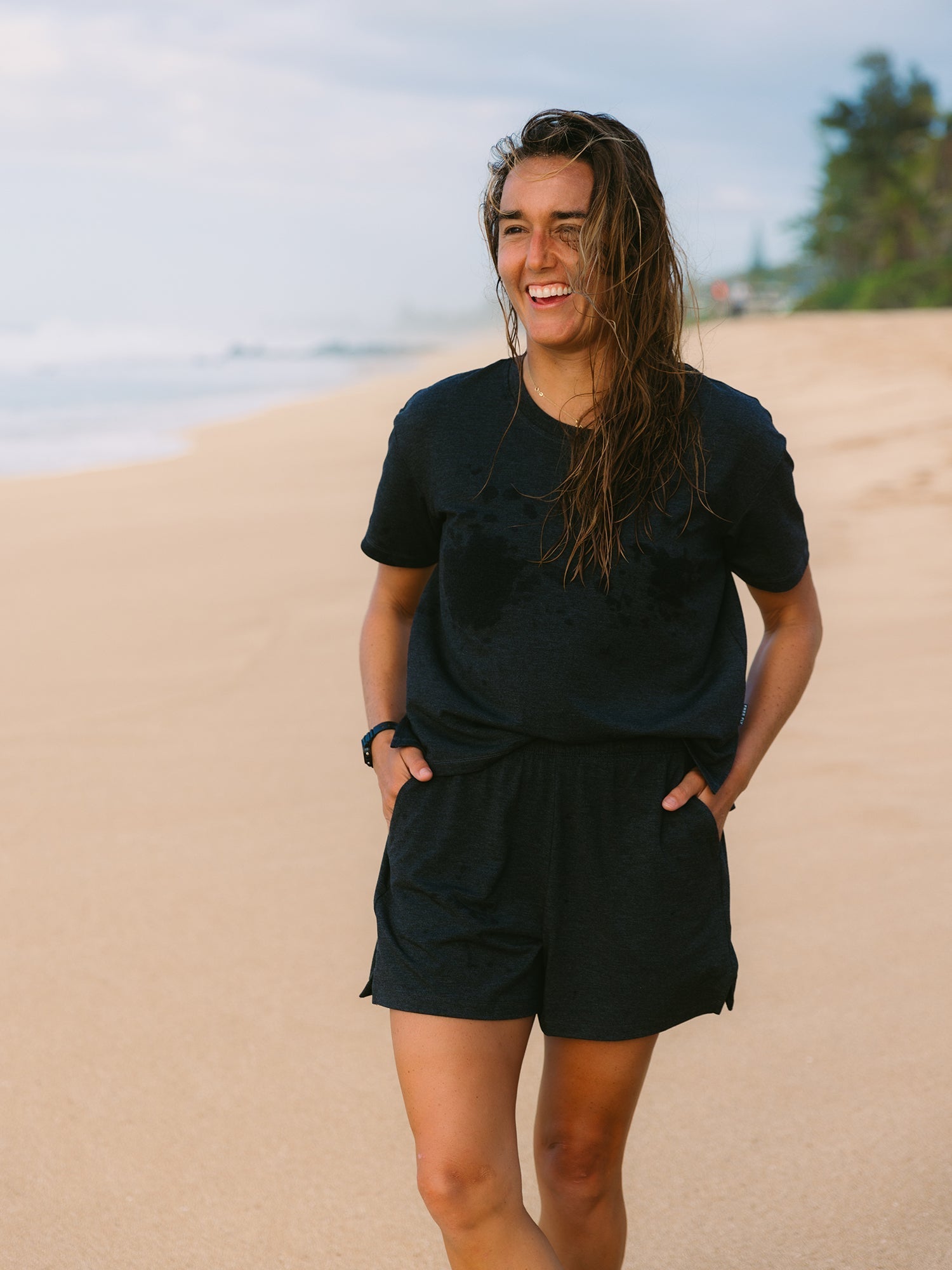 Women's Bamboo Flex Sunday Short - Heather Black